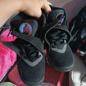 Jordan 8 Retro Aqua  Black with Multicolor Accents